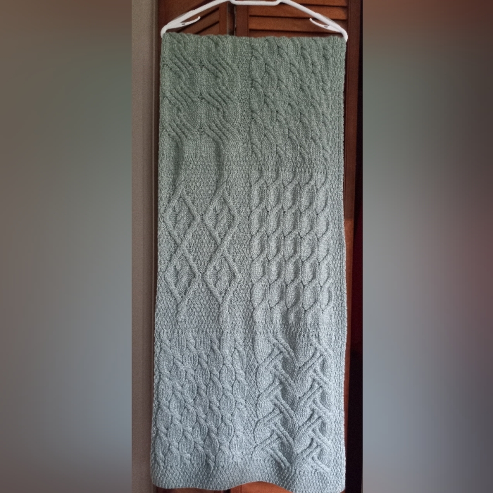 Kilronan Super Soft Merino Wool Throw (QVC Item #H218411, Seafoam Green)